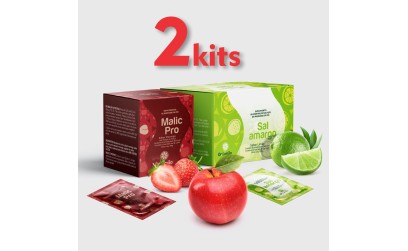 COMBO - 2 Kits (2 Malic Pro - ácido málico + 2 sal amargo) Sachê