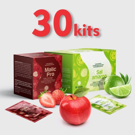 30 Kits Ácido Málico + Sal Amargo Sachê