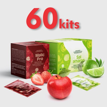 60 Kits Ácido Málico + Sal Amargo Sachê