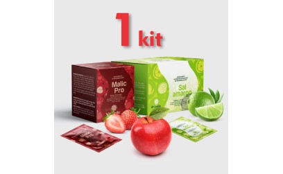 Kit (1cx Malic Pro - ácido málico + 1cx sal amargo) sachê - Rende 2 Limpezas